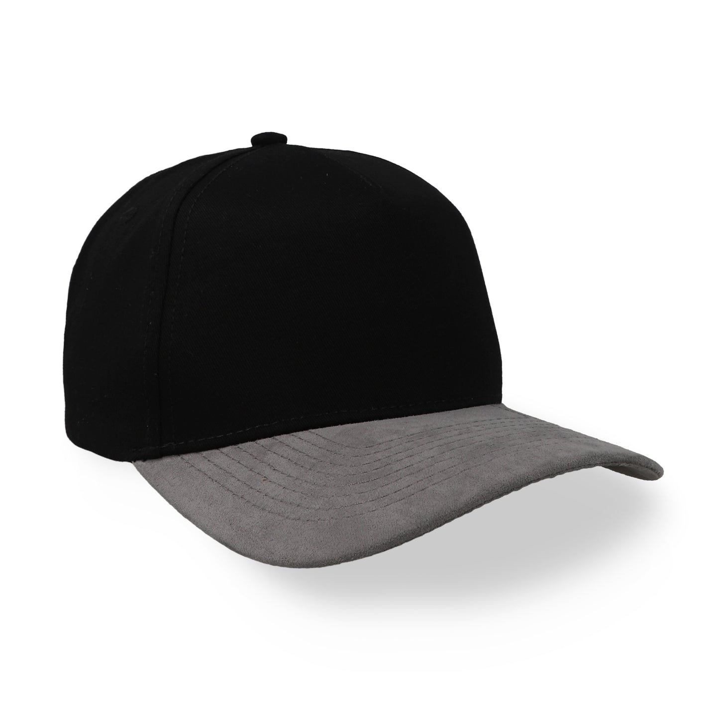 Gorra Sportcaps 5 Panel Black/Grey Crown Cotton Visor Suede Osfa