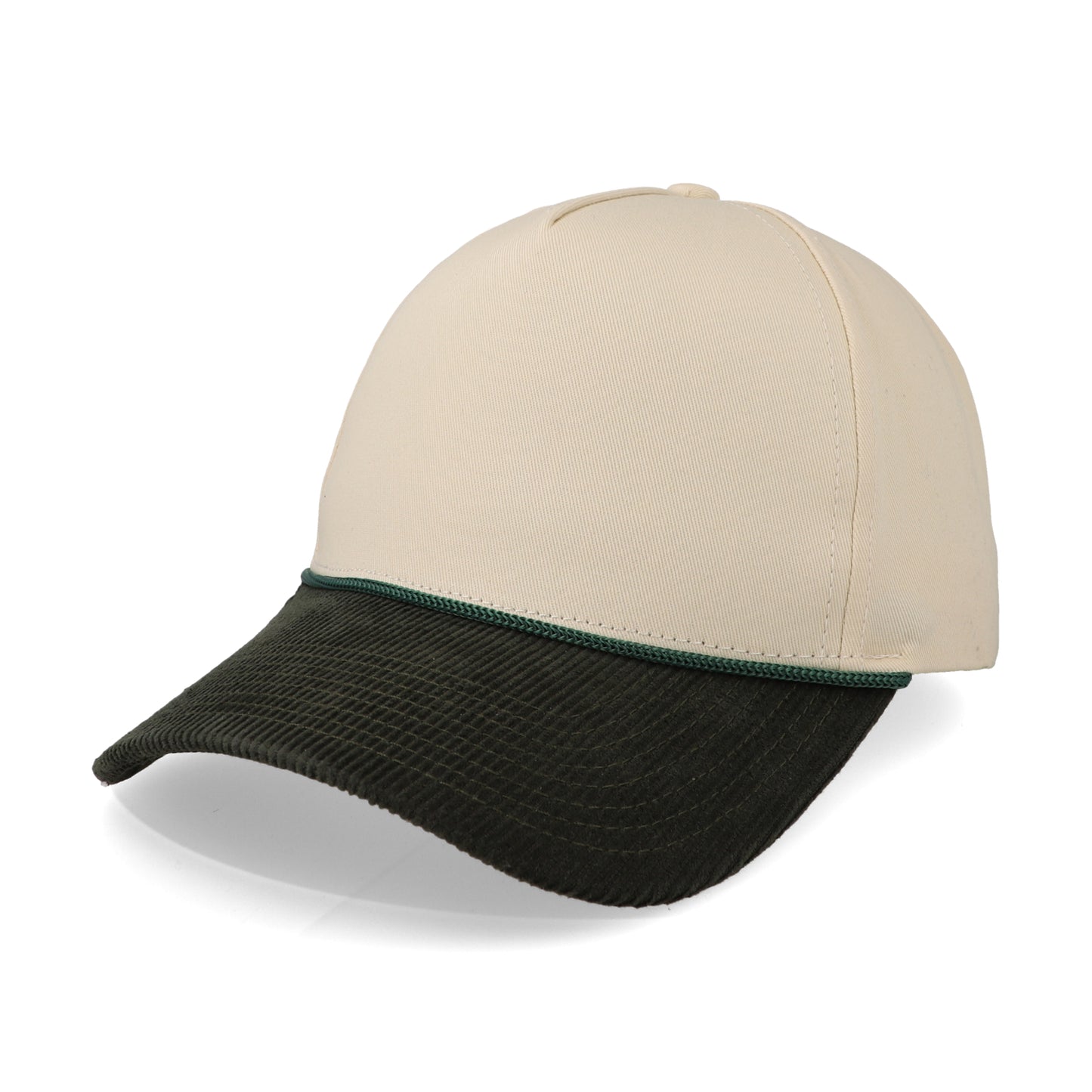 Gorra Sportcaps Off White con Verde Pana Unitalla