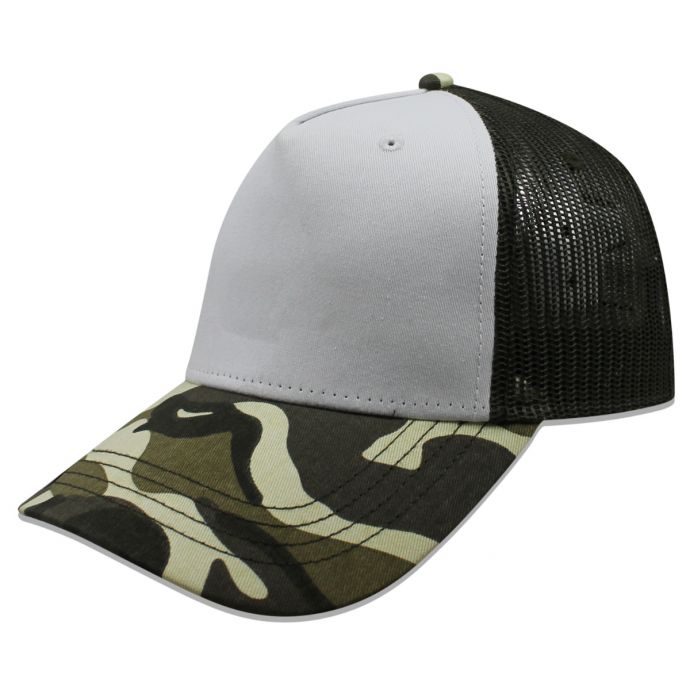 Gorra Sport Caps Trucker 5 Panel Camo/Blanco Unitalla