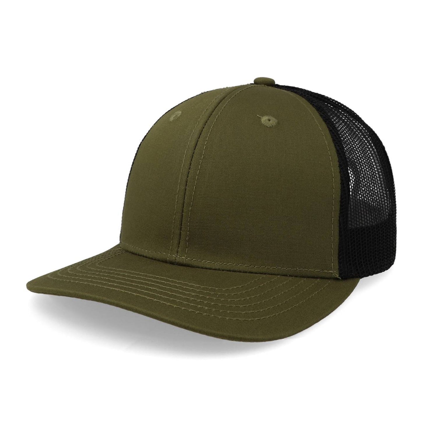 Gorra Sportcaps Trucker Clásica 6 Paneles Verde Olivo/Negro Unitalla