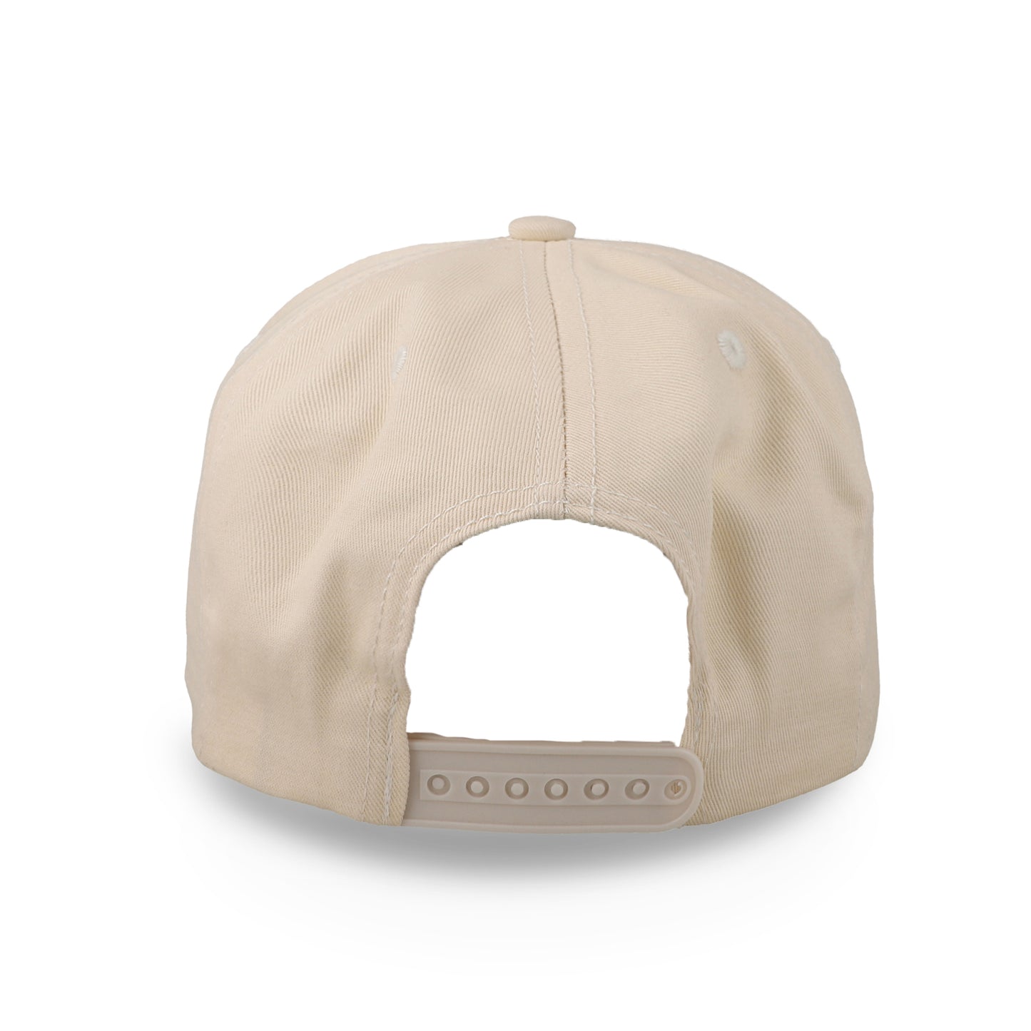 Gorra Sportcaps de 5 Paneles Crema y Visera de Gamuza Negra Ajustable