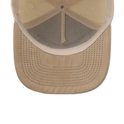 Gorra Sportcaps de 5 Paneles Crema y Visera de Gamuza Café Ajustable