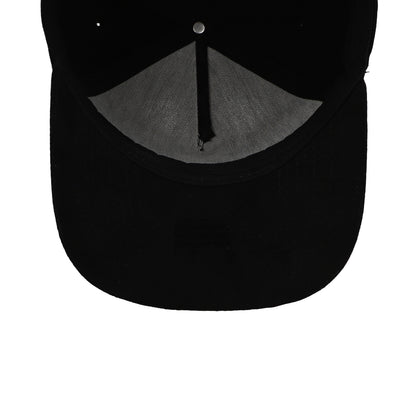 Gorra Sportcaps de 5 Paneles Totalmente Negra con Visera de Gamuza Ajustable