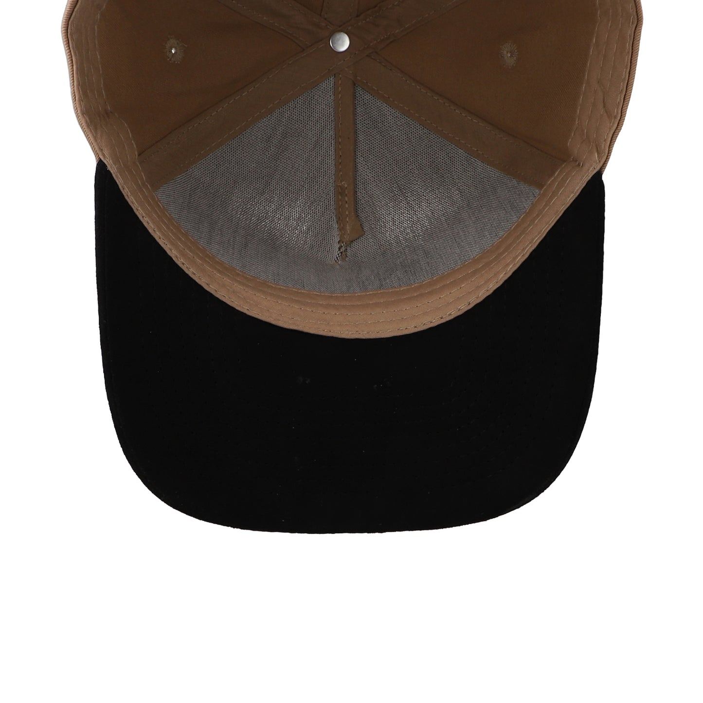 Gorra Sportcaps de 5 Paneles Café y Visera de Gamuza Negra Ajustable