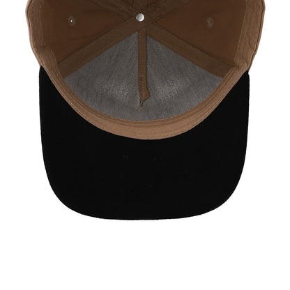 Gorra Sportcaps de 5 Paneles Café y Visera de Gamuza Negra Ajustable
