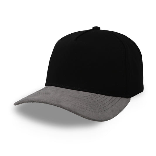 Gorra Sportcaps 5 Panel Black/Grey Crown Cotton Visor Suede Osfa