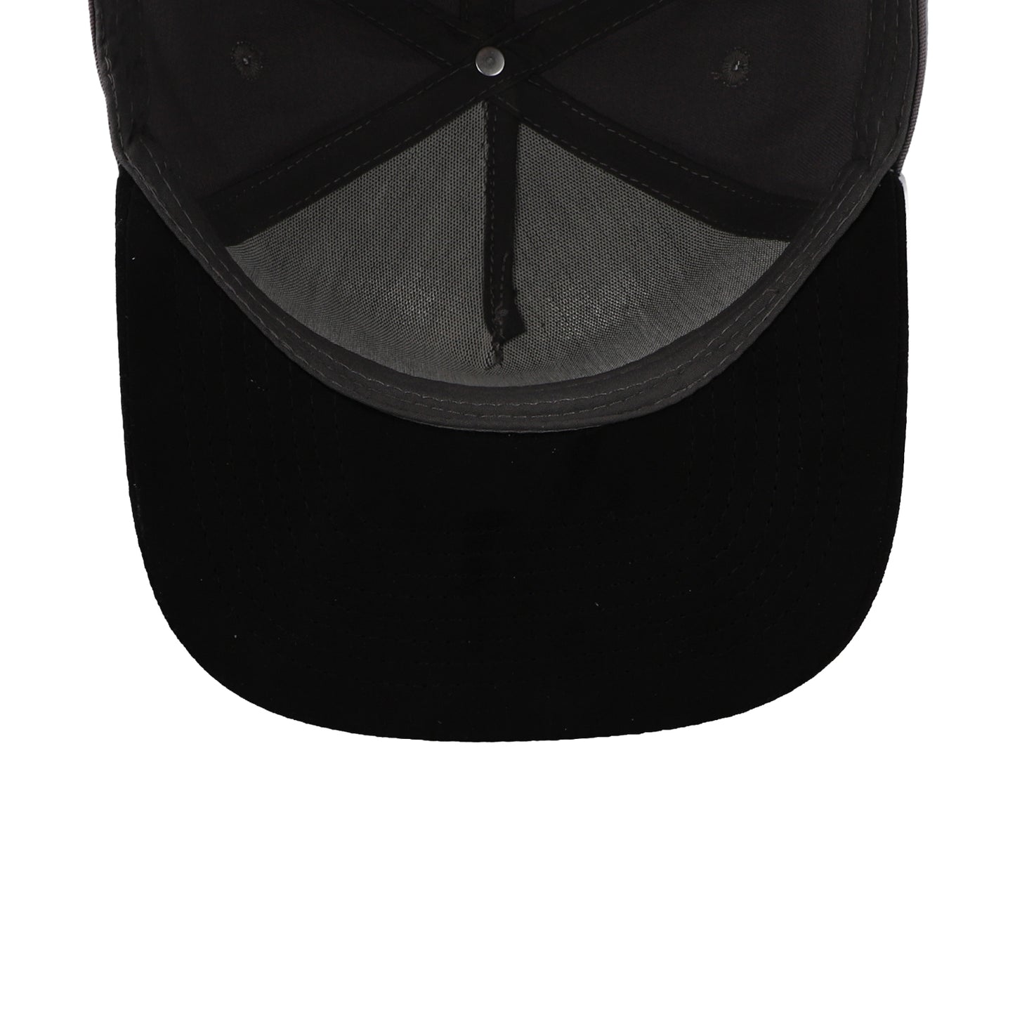 Gorra Sportcaps de 5 Paneles Gris Oscuro y Visera de Gamuza Negra Ajustable