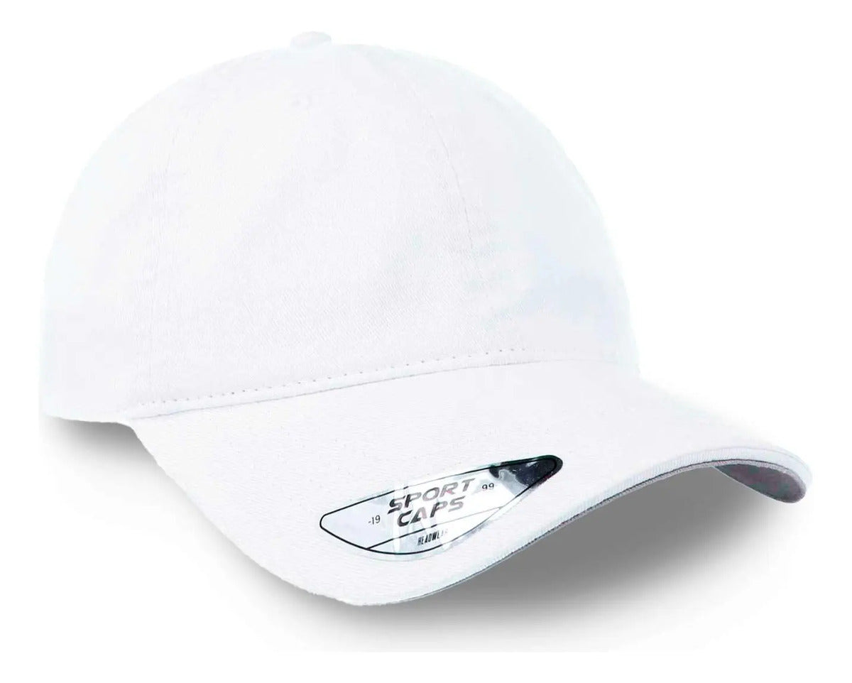 Gorra Sportcaps Clásica Algodón Copa Baja Blanco Unitalla