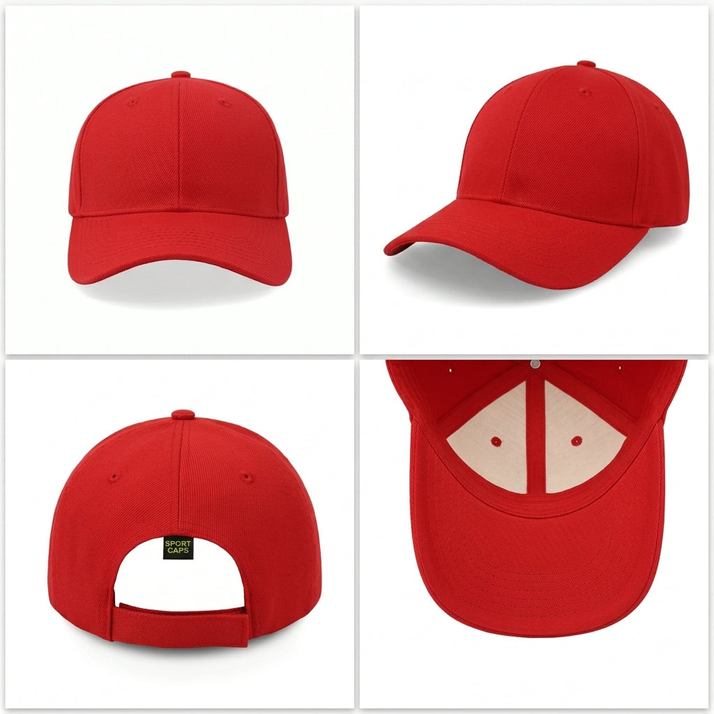 Gorra Sportcaps Clásica Acrílico Copa Alta Rojo Unitalla