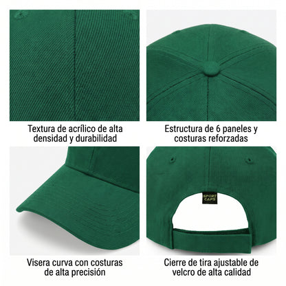 Gorra Sportcaps Clásica Acrílico Copa Alta Verde Bandera Unitalla