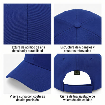 Gorra Sportcaps Clásica Acrílico Copa Alta Azul Rey Unitalla