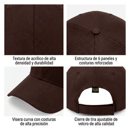 Gorra Sportcaps Clásica Acrílico Copa Alta Café Unitalla