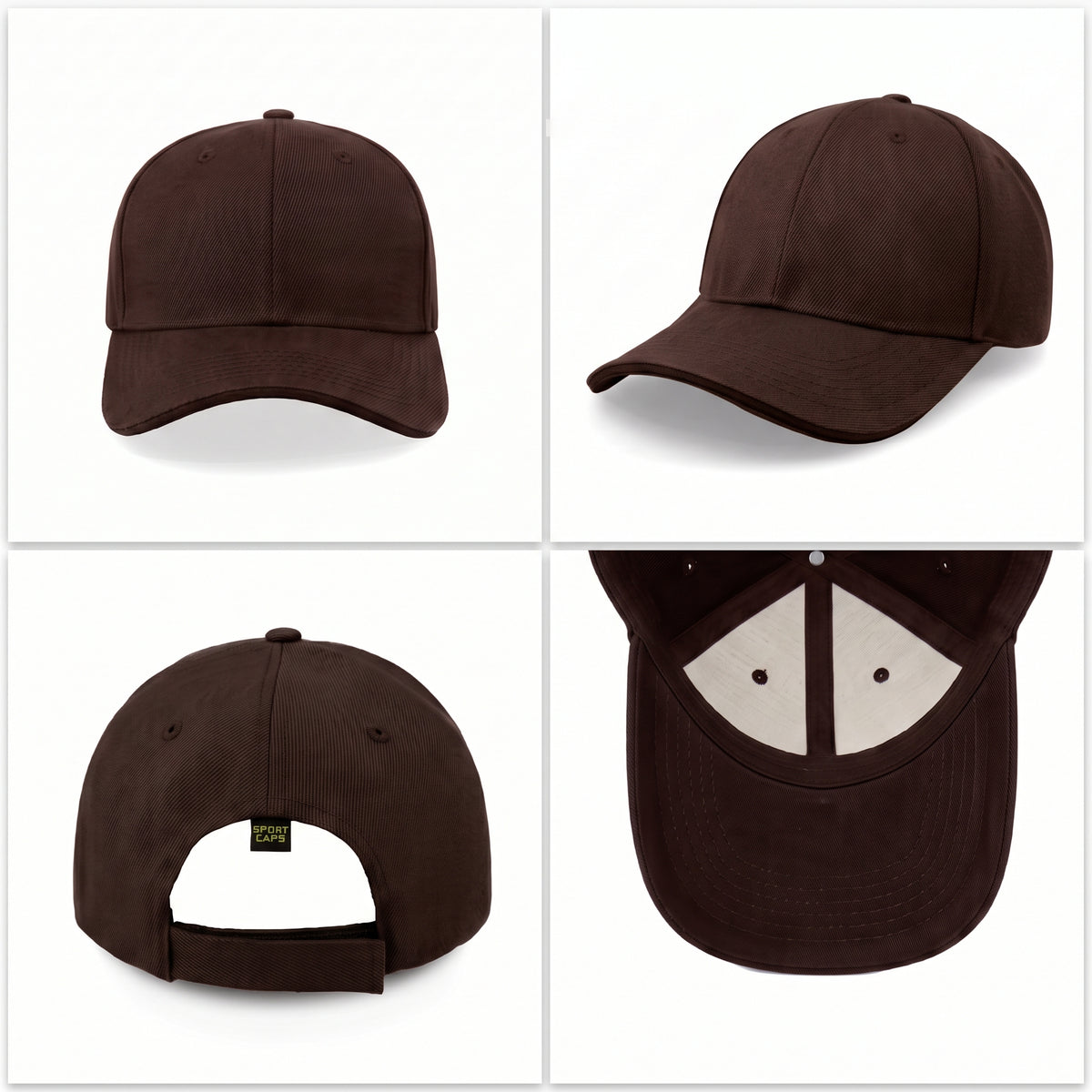 Gorra Sportcaps Clásica Acrílico Copa Alta Café Unitalla