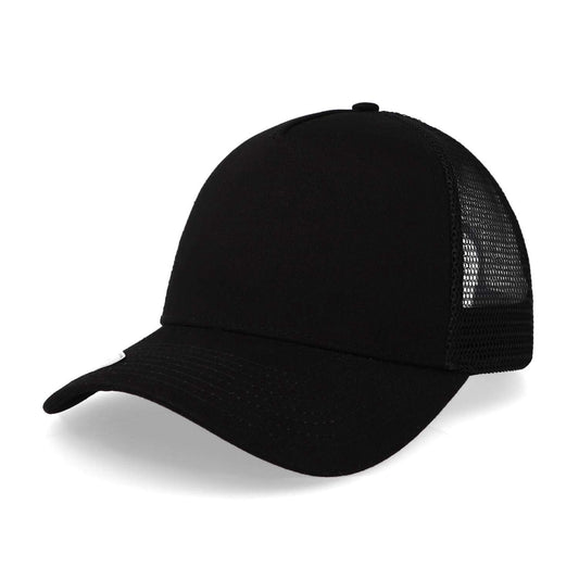 Gorra Sport Caps Trucker 5 Panel Negro Unitalla
